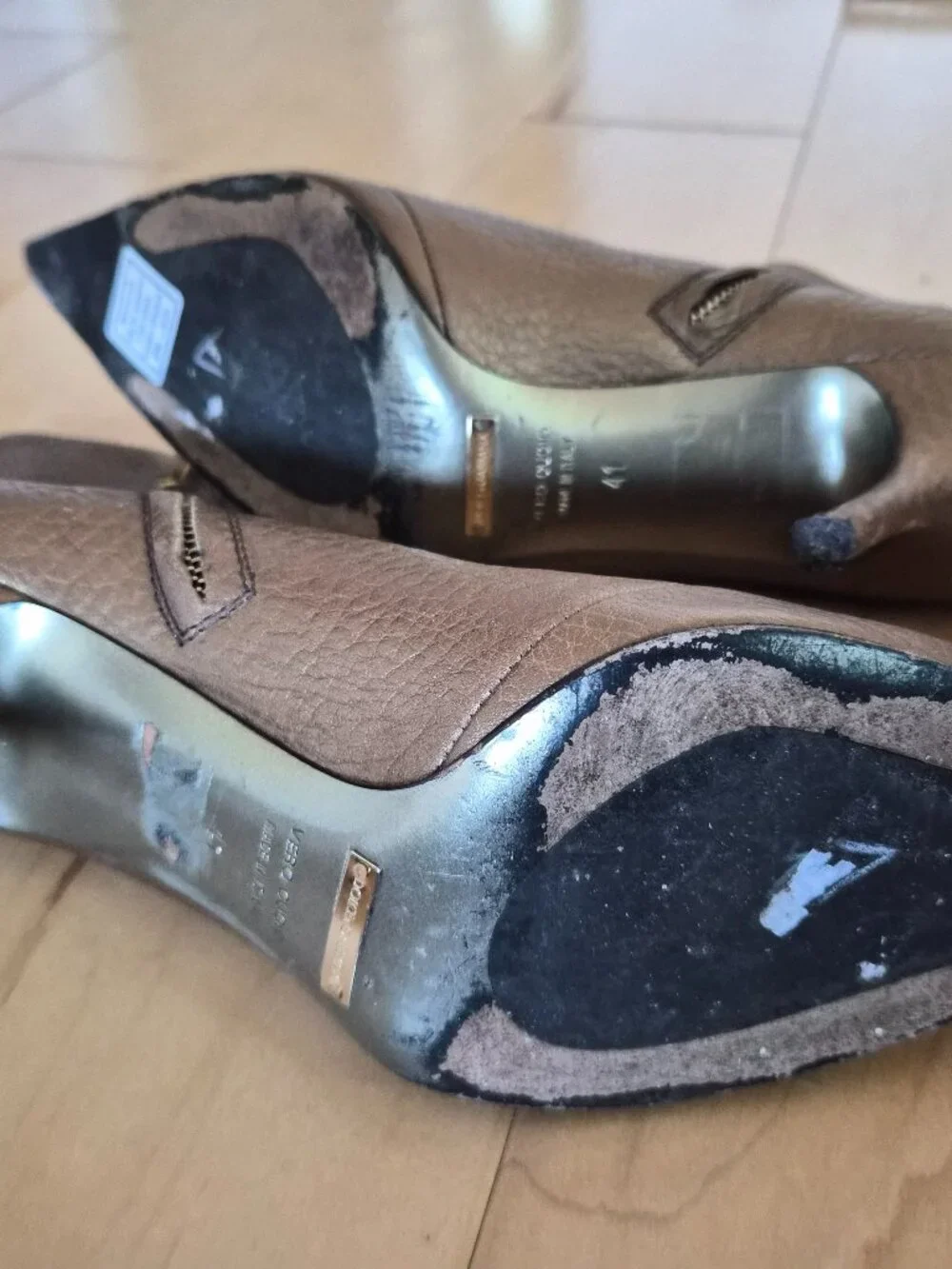 Vintage Dolce and Gabbana Bronze boots Sz 41